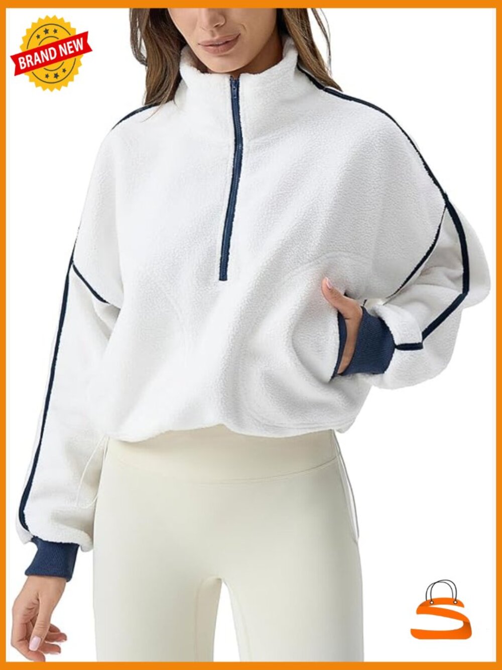 Half Zip Fleece Pullover Sweatshirt Sherpa Top